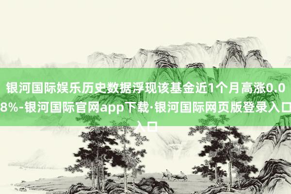 银河国际娱乐历史数据浮现该基金近1个月高涨0.08%-银河国际官网app下载·银河国际网页版登录入口